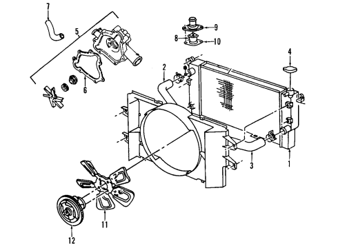 2004 Dodge Ram 1500 Cooling System, Radiator, Water Pump, Cooling Fan Pump-Water Diagram for 5037164AF