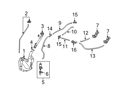 2012 Acura TL Wiper & Washer Components Joint L, Washer Diagram for 76828-S1E-E01