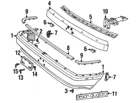 1990 Dodge Monaco Front Bumper Retainer Diagram for 34201631