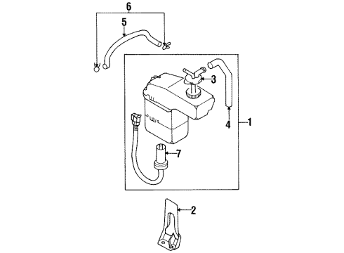 1996 Chrysler Sebring Radiator & Components Tank Asm Diagram for MB906434