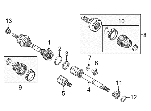 2019 Ram ProMaster City Drive Axles - Front Shaft Diagram for 68463284AA