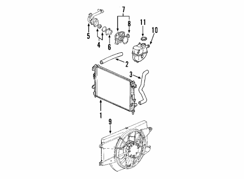 2007 Saturn Vue Window Defroster Radiator Outlet Hose (Lower) Diagram for 15796796