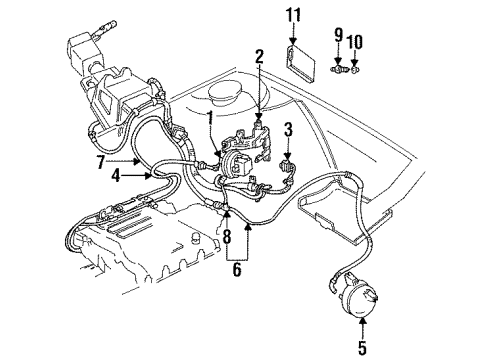 1990 Chevrolet Lumina Cruise Control System Servo Pkg Diagram for 25074627