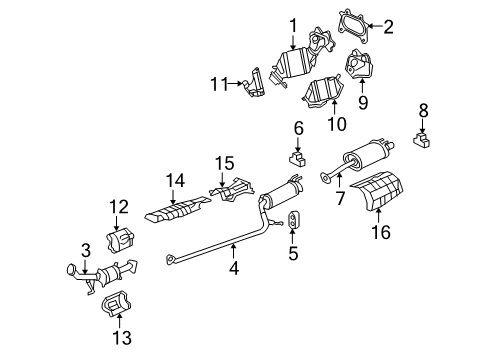 2009 Honda Civic Exhaust Components Cover, Chamber Diagram for 18120-RMX-A00