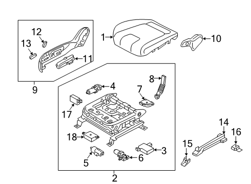 2020 Hyundai Palisade Heated Seats CUSHION ASSY-FR SEAT, RH Diagram for 88200-S8540-UDE