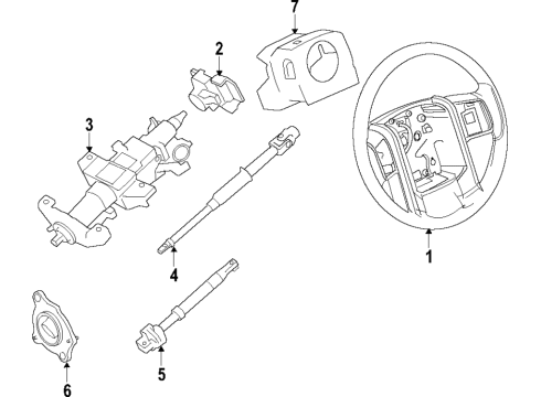 2019 Ford F-150 Steering Column, Steering Wheel Steering Column Diagram for JL3Z-3C529-B