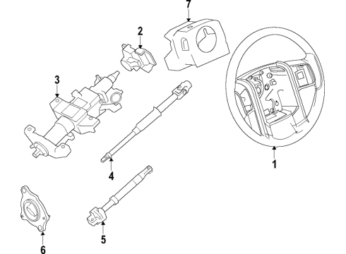 2019 Ford F-150 Steering Column, Steering Wheel Steering Wheel Diagram for HL3Z-3600-AA