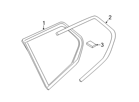 2013 BMW X3 Quarter Panel - Glass & Hardware Finisher, Side Window, Rear Left Diagram for 51377248145