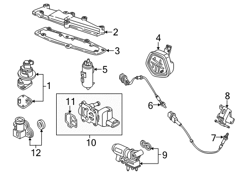 2000 Honda Civic Emission Components Valve Assembly, Purge Control Solenoid Diagram for 36162-P2E-A11