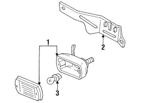 1994 Ford Explorer Fog Lamps Fog Lamp Assembly Diagram for F1TZ15200C