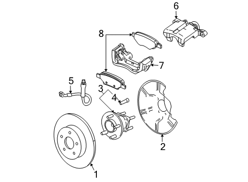 2006 Pontiac G6 Rear Brakes Piston, Rear Brake Caliper Diagram for 18048686