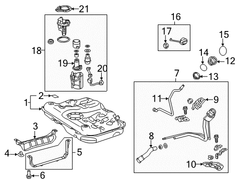 2015 Lexus ES350 Senders Tube Assy, Fuel Suction W/Pump & Gage Diagram for 77020-33363