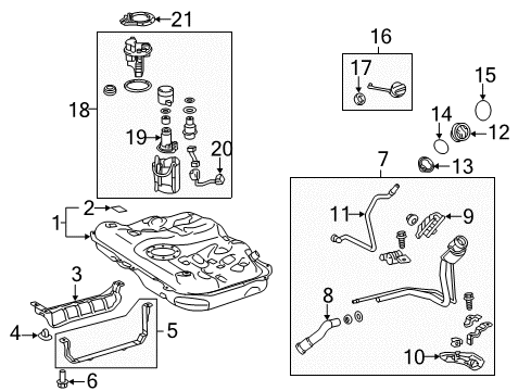 2015 Lexus ES300h Fuel Supply Band Sub-Assembly, Fuel Diagram for 77602-33120