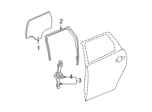 2004 Chevrolet Malibu Rear Door Weatherstrip Asm-Rear Side Door Window Diagram for 15910951