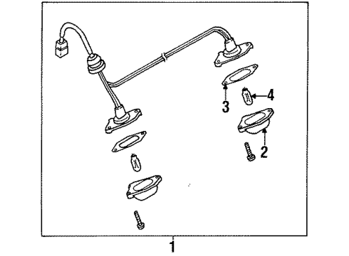 1995 Nissan Sentra Bulbs Lamp Assembly-Licence Diagram for 26510-1M200