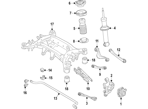 2020 BMW X6 Rear Suspension Components, Lower Control Arm, Upper Control Arm, Ride Control, Stabilizer Bar WHEEL HUB WITH BEARING, REAR Diagram for 33408091167