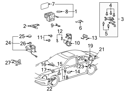 2011 Lexus LS600h ABS Components Bracket Assy, Brake Actuator Diagram for 44590-50080