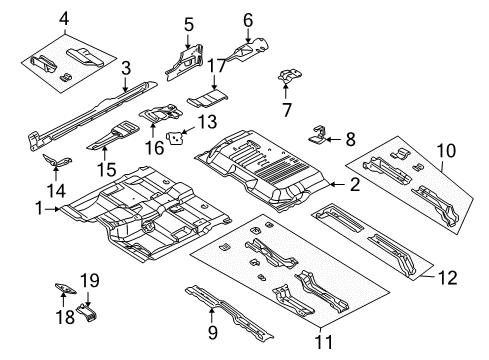 2002 Dodge Dakota Cab - Floor Pan-Front Floor Diagram for 55256236AG