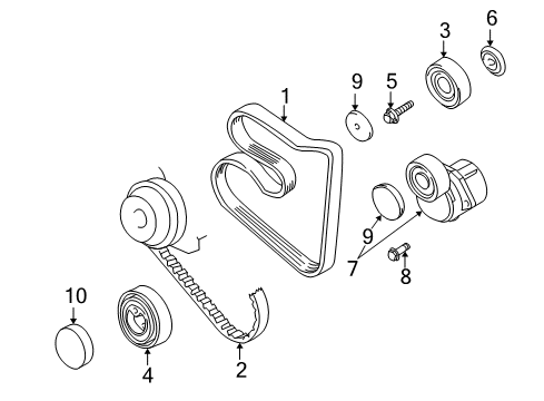 1998 BMW Z3 Belts & Pulleys Hex Bolt Diagram for 07119901169