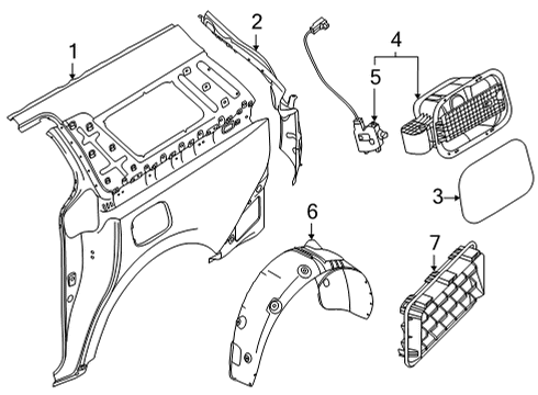 2022 Kia Carnival Quarter Panel & Components OPENER ASSY-FUEL FIL Diagram for 81560R0000