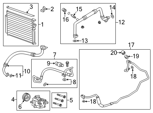 2013 Chevrolet Captiva Sport A/C Condenser, Compressor & Lines Clutch & Pulley Diagram for 20918599