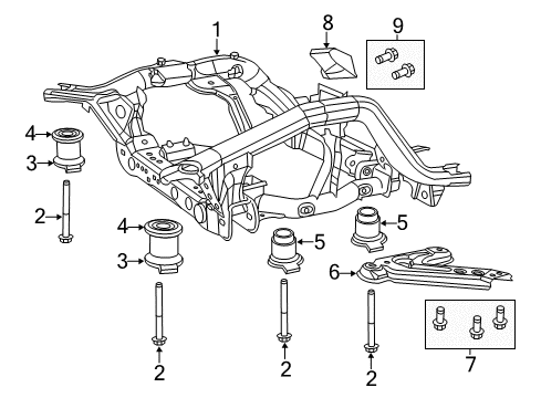 2017 Jeep Grand Cherokee Suspension Mounting - Front BUSHING-Cradle Diagram for 52124754AC