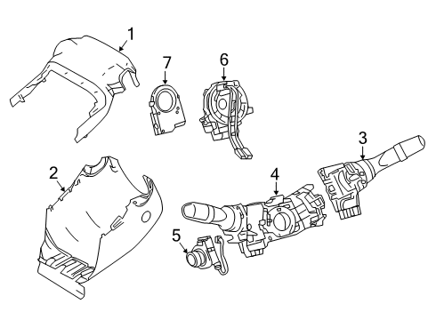 2021 Lexus RX350L Shroud, Switches & Levers Sensor, STEERIG W/LO Diagram for 8924B-0E010