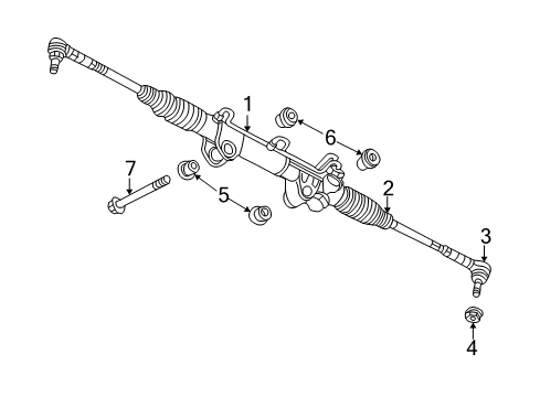 2006 Dodge Ram 2500 P/S Pump & Hoses, Steering Gear & Linkage Rack-Rack And PINION Diagram for 52110487AI