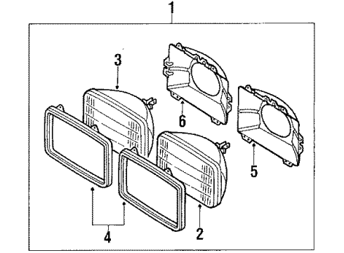 1985 Nissan 720 Headlamps Driver Side Headlamp Assembly Diagram for 26060-48W00