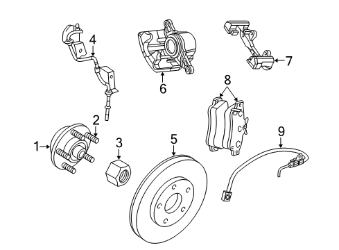 2001 Chrysler Sebring Front Brakes Bolt Diagram for 6506486AA
