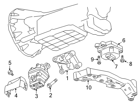 2010 Chrysler 300 Engine & Trans Mounting Mount-Transmission Diagram for 4578061AG