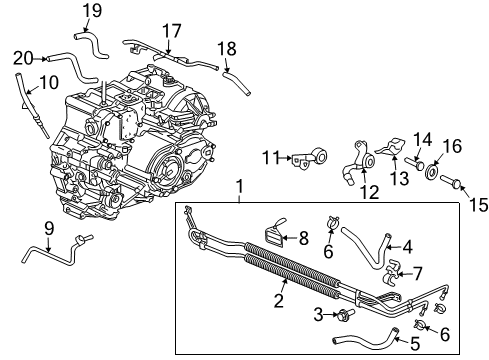 2005 Acura MDX Trans Oil Cooler Stay, Temperature Sensor Connector (ATF) Diagram for 21516-RDK-000