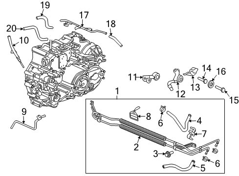 2005 Acura MDX Trans Oil Cooler Bolt, Joint Diagram for 25951-639-000