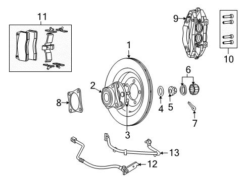 2016 Dodge Viper Rear Brakes Stud Hub Diagram for 6033702