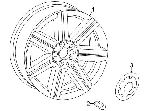 2006 Chrysler Crossfire Wheels Wheel Center Cover Diagram for 5135522AA