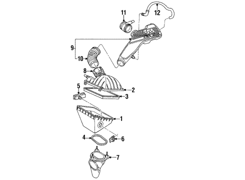 1994 Ford Thunderbird Powertrain Control Oxygen Sensor Diagram for F4ZZ-9F472-C