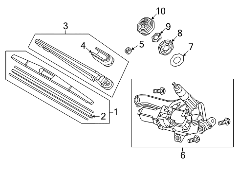 2020 Acura MDX Wipers Blade Rubber Diagram for 76622-TZ5-A01