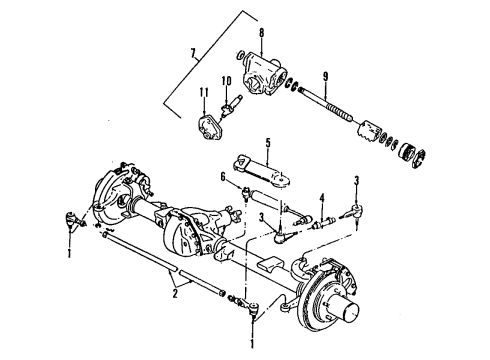 1988 Chevrolet K1500 P/S Pump & Hoses, Steering Gear & Linkage Connector Rod End Diagram for 88910029