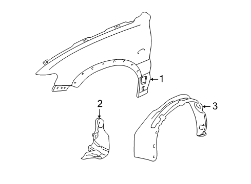2002 Ford Escape Fender & Components Fender Liner Diagram for YL8Z-16103-BA