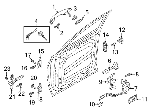 2020 Hyundai Santa Fe Front Door Door Outside Handle Assembly, Right Diagram for 82660-S1810