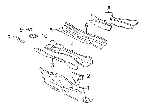 2001 Chevrolet Impala Cowl Cabin Air Filter Diagram for 84557894