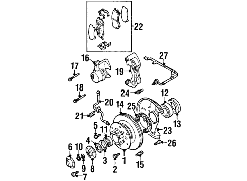 2001 Isuzu VehiCROSS Front Brakes Bolt, Brake Disk Diagram for 8-94409-921-0