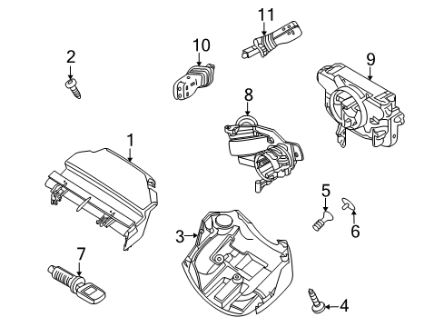 2008 Saturn Astra Shroud, Switches & Levers Switch, Windshield Wiper & Windshield Washer(W/Rear Window Wiper & Washer) Diagram for 13129721