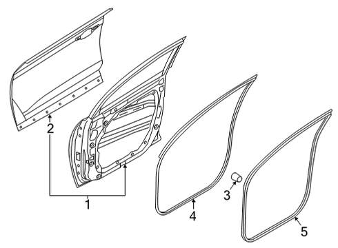 2022 Hyundai Tucson Door & Components W/STRIP ASSY-FR DR SIDE LH Diagram for 82130-CW000