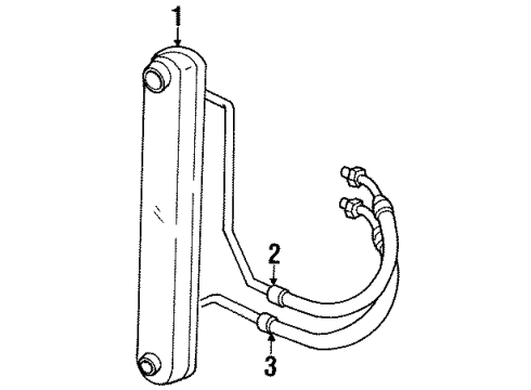 1994 Oldsmobile Achieva Oil Cooler Transmission Oil Cooler Upper Hose Assembly Diagram for 22645906