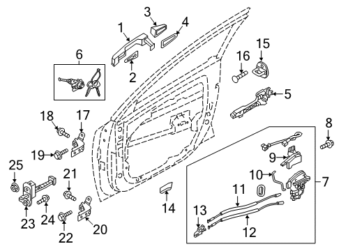 2019 Kia Niro Front Door Door Outside Handle Assembly Diagram for 82651G5200