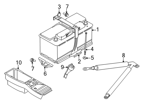 2008 BMW X5 Battery Battery Cover Diagram for 51477127282