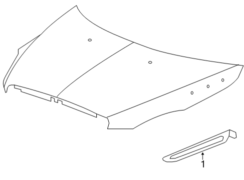 2009 Buick Enclave Exterior Trim - Hood Molding Diagram for 25867284