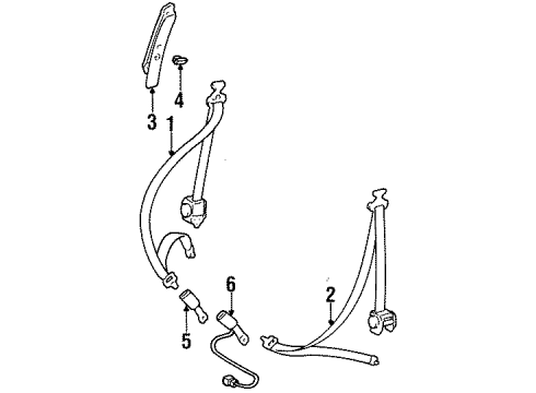 1996 Toyota Tercel Seat Belt Latch GREY Diagram for 73230-16370-B1