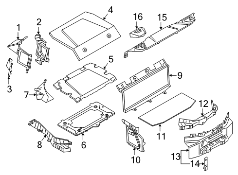 2016 BMW i8 Interior Trim - Rear Body SUPPORT, SPEAKER, REAR RIGHT Diagram for 51437334364